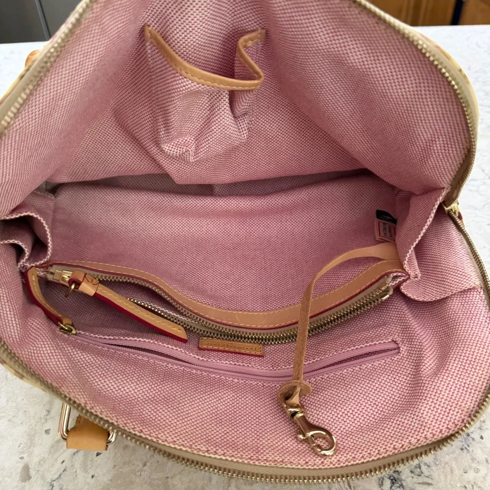 Dooney & Bourke Monogram Tan  Satchel Y2K Preppy OS Heart Logo